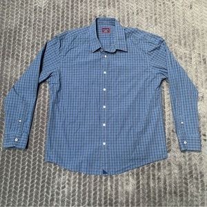 UNTUCKit Shirt Mens XL Blue Gray Long Sleeve Button Up Gingham Checkered Cotton